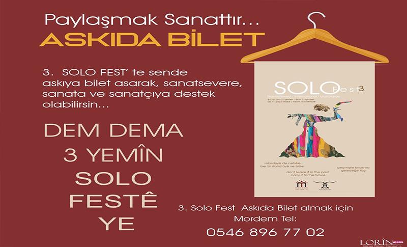 'SOLOFEST3 FESTİVALİ 30 EKİM-8 KASIM ARASINDA